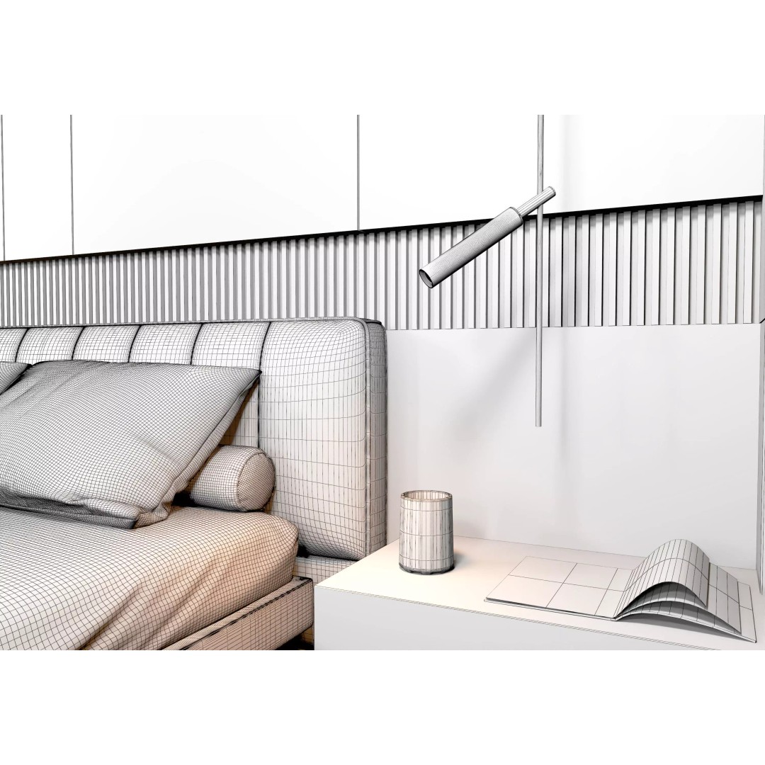 Bedroom Interior 3D Model – Modern Furnishing Design, FBX & OBJ Formats - View 14