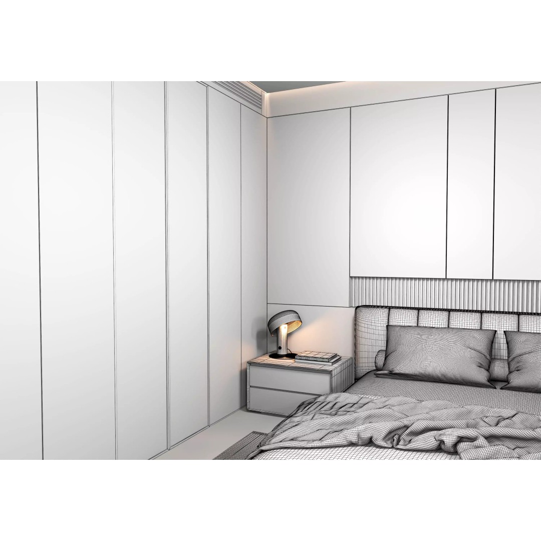 Bedroom Interior 3D Model – Modern Furnishing Design, FBX & OBJ Formats - View 16