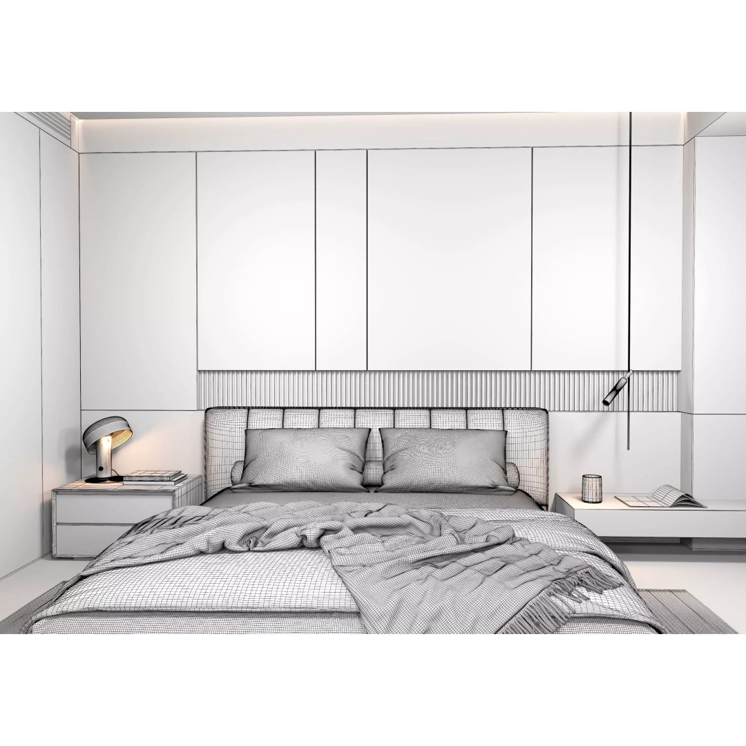 Bedroom Interior 3D Model – Modern Furnishing Design, FBX & OBJ Formats - View 17