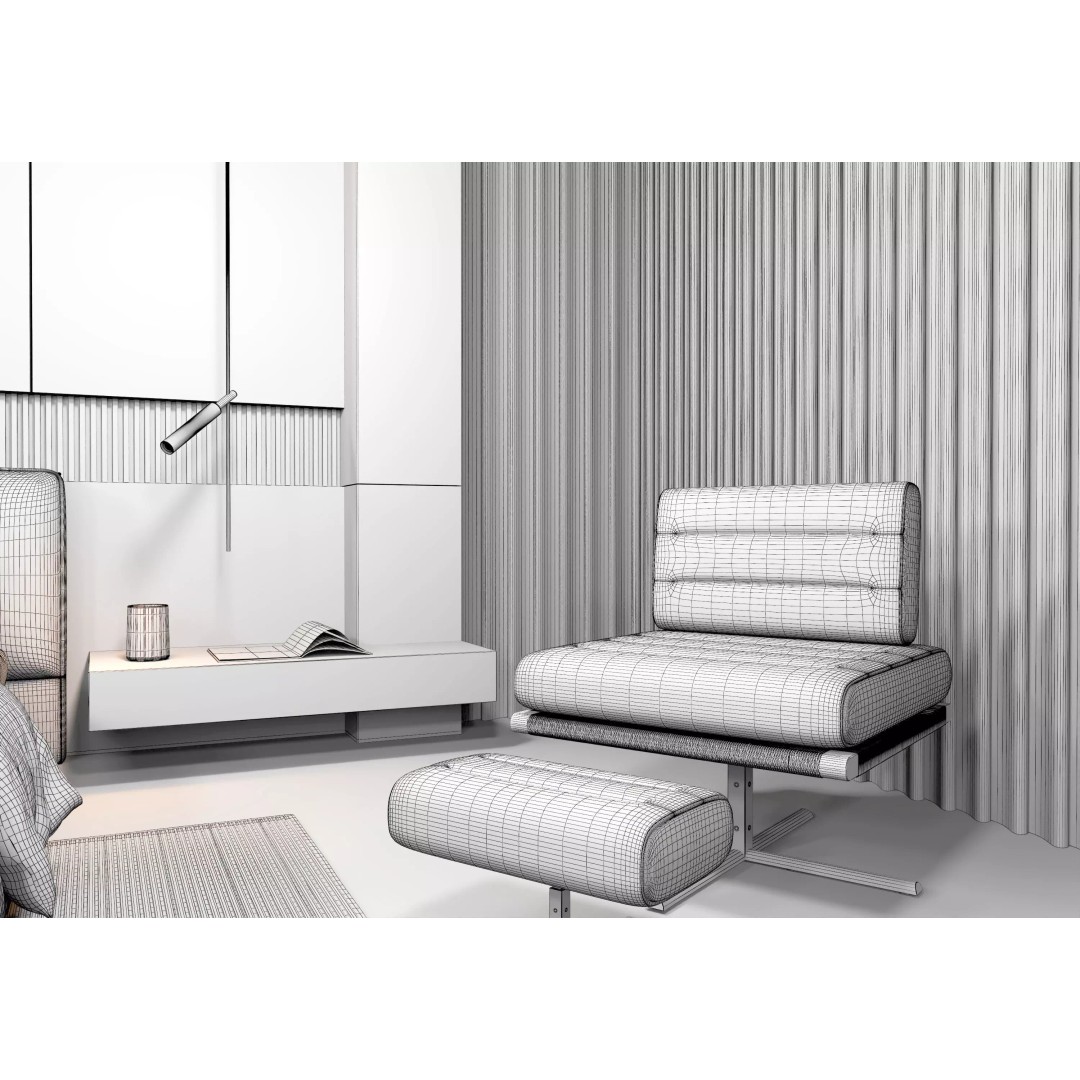 Bedroom Interior 3D Model – Modern Furnishing Design, FBX & OBJ Formats - View 18