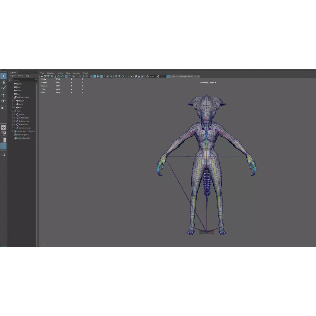 Alien Monster 5 3D Model – Low Poly Rigged Creature with PBR Textures