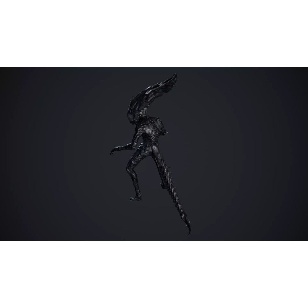 Alien Monster 5 3D Model – Low Poly Rigged Creature with PBR Textures - View 10