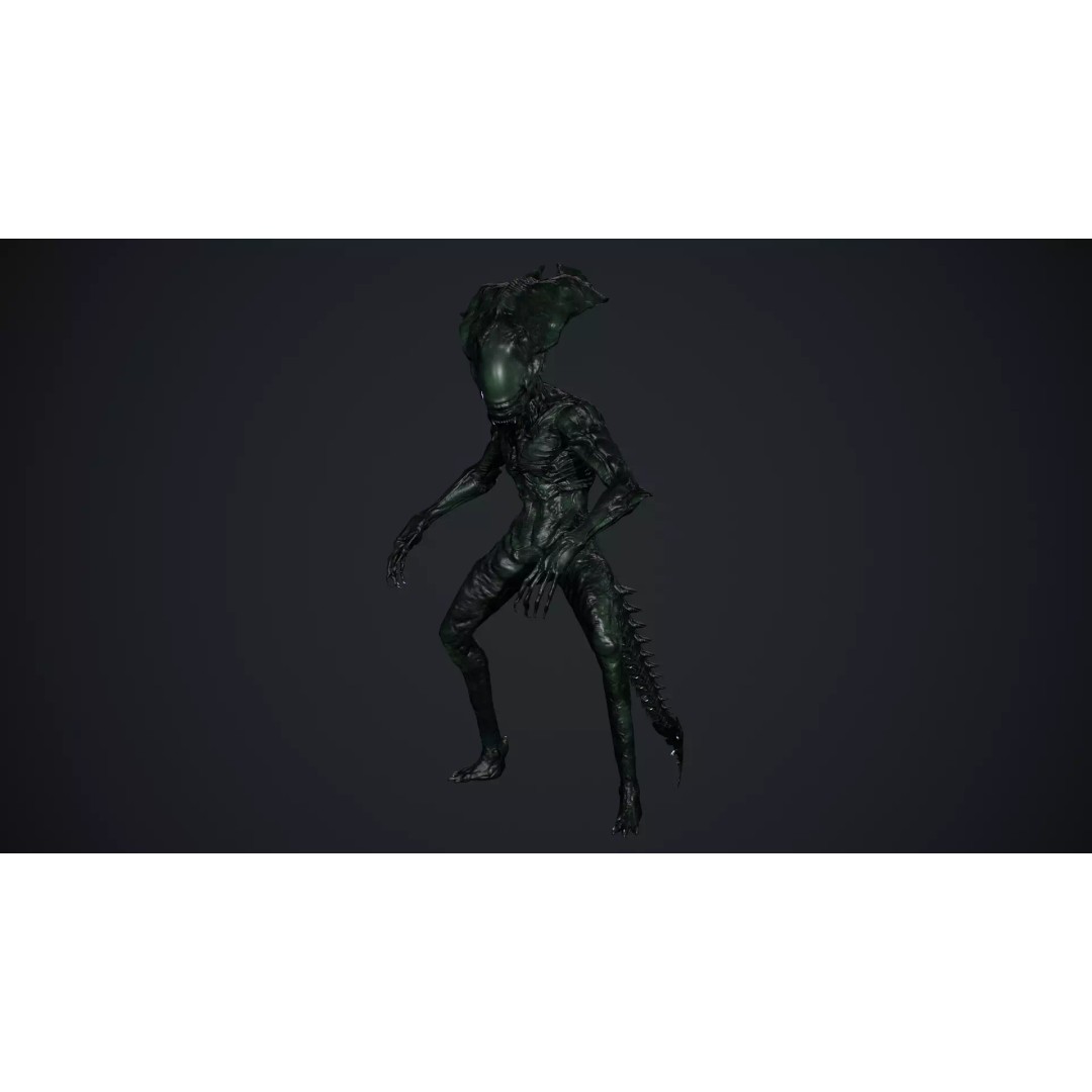 Alien Monster 5 3D Model – Low Poly Rigged Creature with PBR Textures - View 12