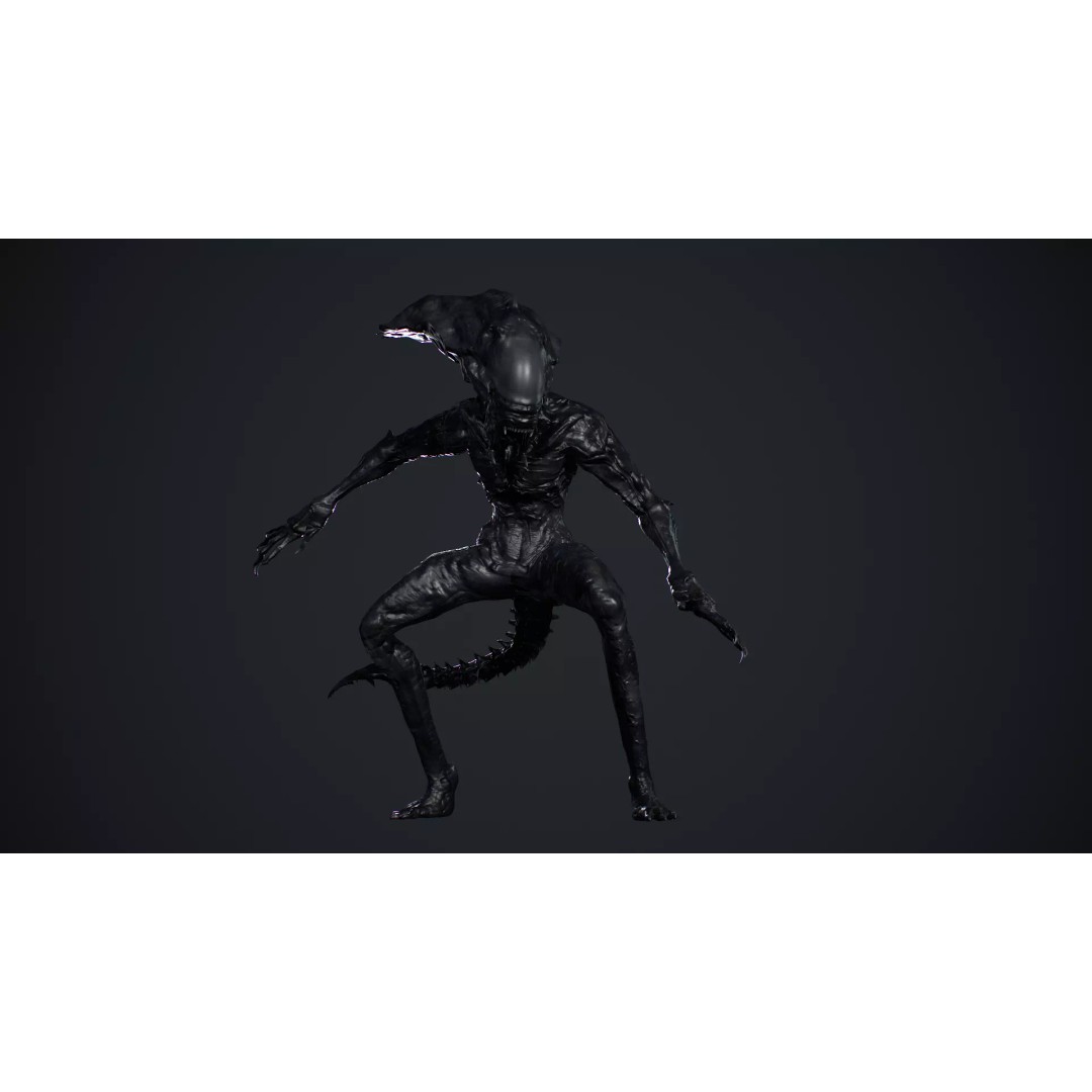 Alien Monster 5 3D Model – Low Poly Rigged Creature with PBR Textures - View 15