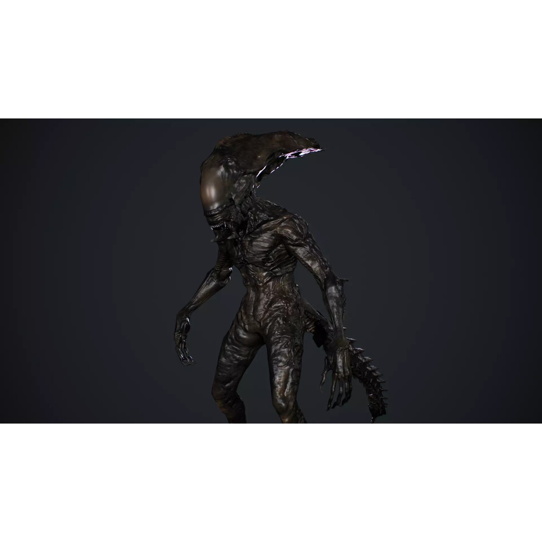 Alien Monster 5 3D Model – Low Poly Rigged Creature with PBR Textures - View 16