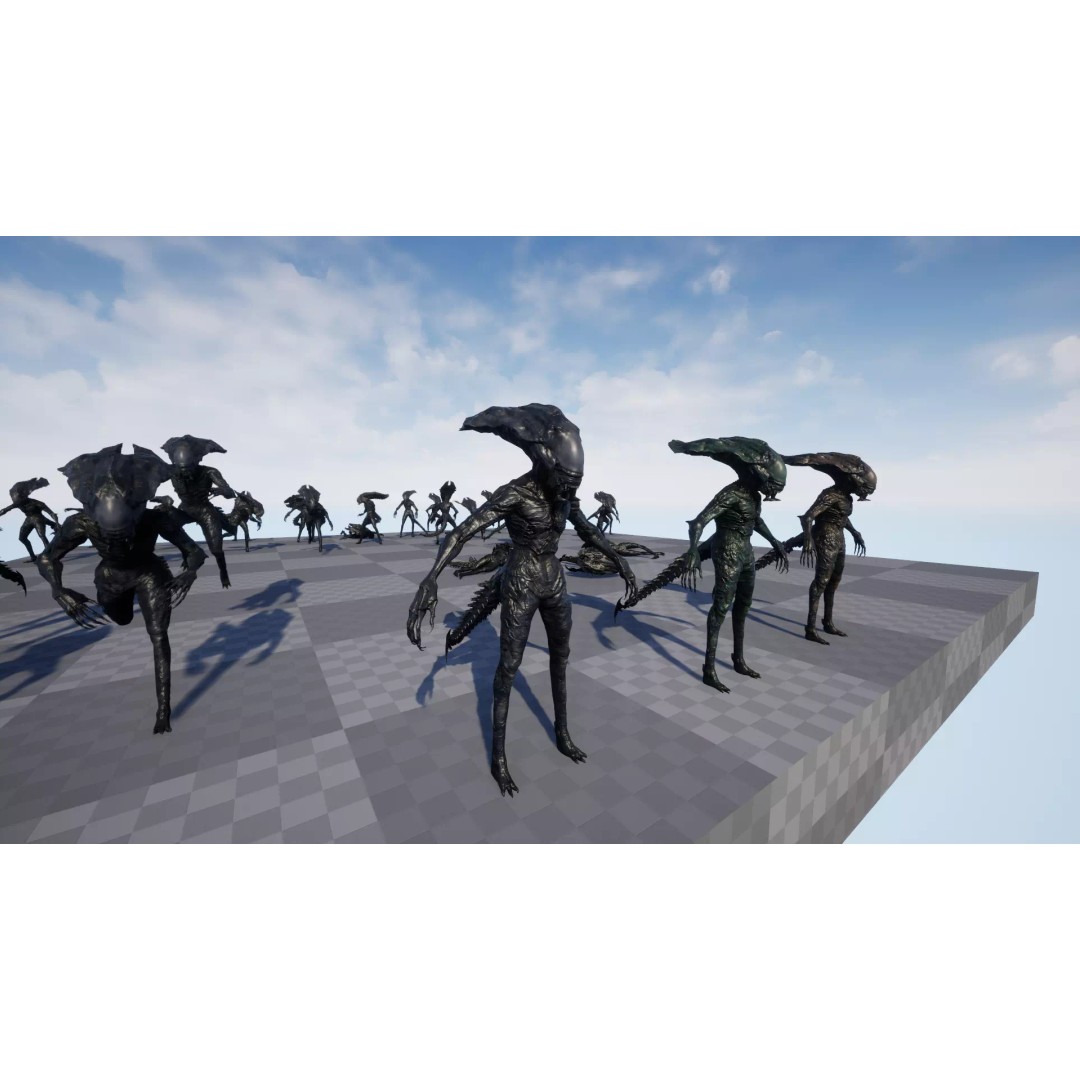 Alien Monster 5 3D Model – Low Poly Rigged Creature with PBR Textures - View 19