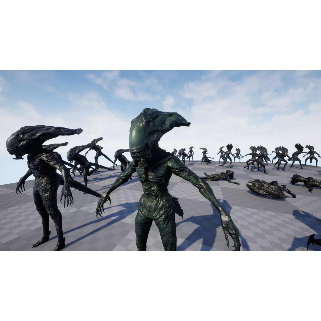 Alien Monster 5 3D Model – Low Poly Rigged Creature with PBR Textures - View 22