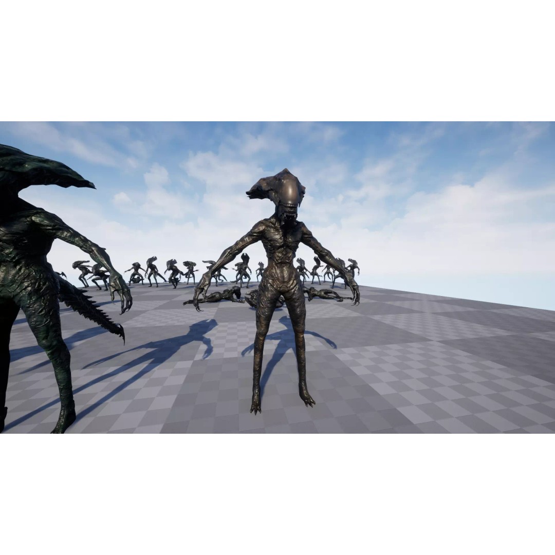 Alien Monster 5 3D Model – Low Poly Rigged Creature with PBR Textures - View 23