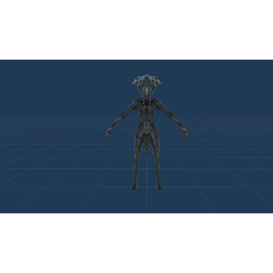 Alien Monster 5 3D Model – Low Poly Rigged Creature with PBR Textures - View 28