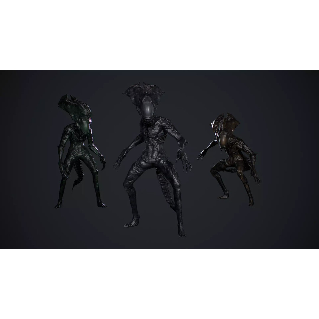 Alien Monster 5 3D Model – Low Poly Rigged Creature with PBR Textures - View 4