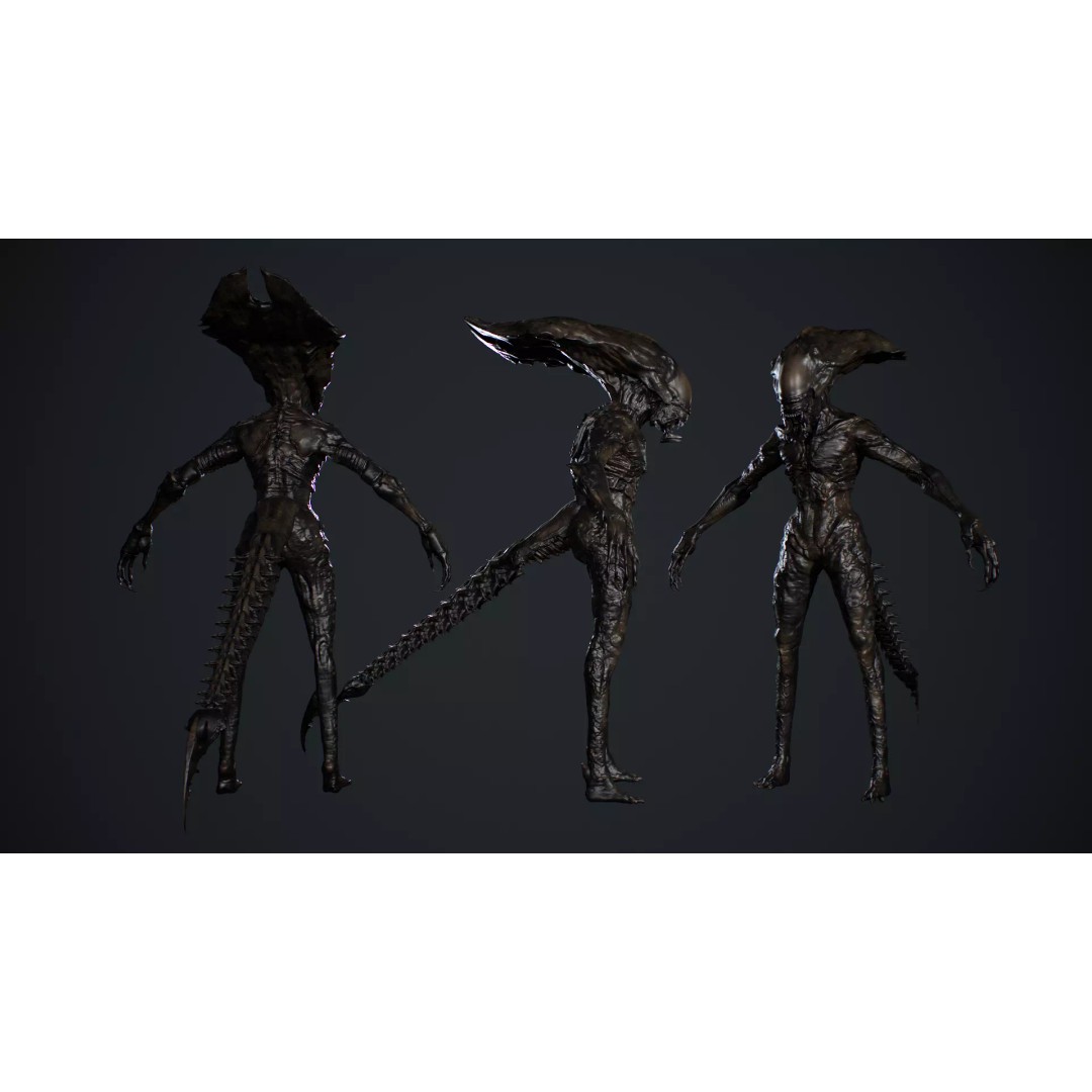 Alien Monster 5 3D Model – Low Poly Rigged Creature with PBR Textures - View 7