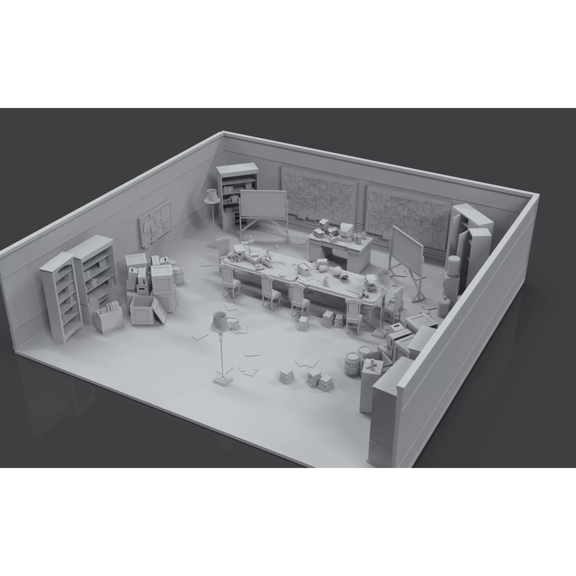 Survival Game Map Room Level 5 - Low-Poly Game-Ready 3D Model - View 12