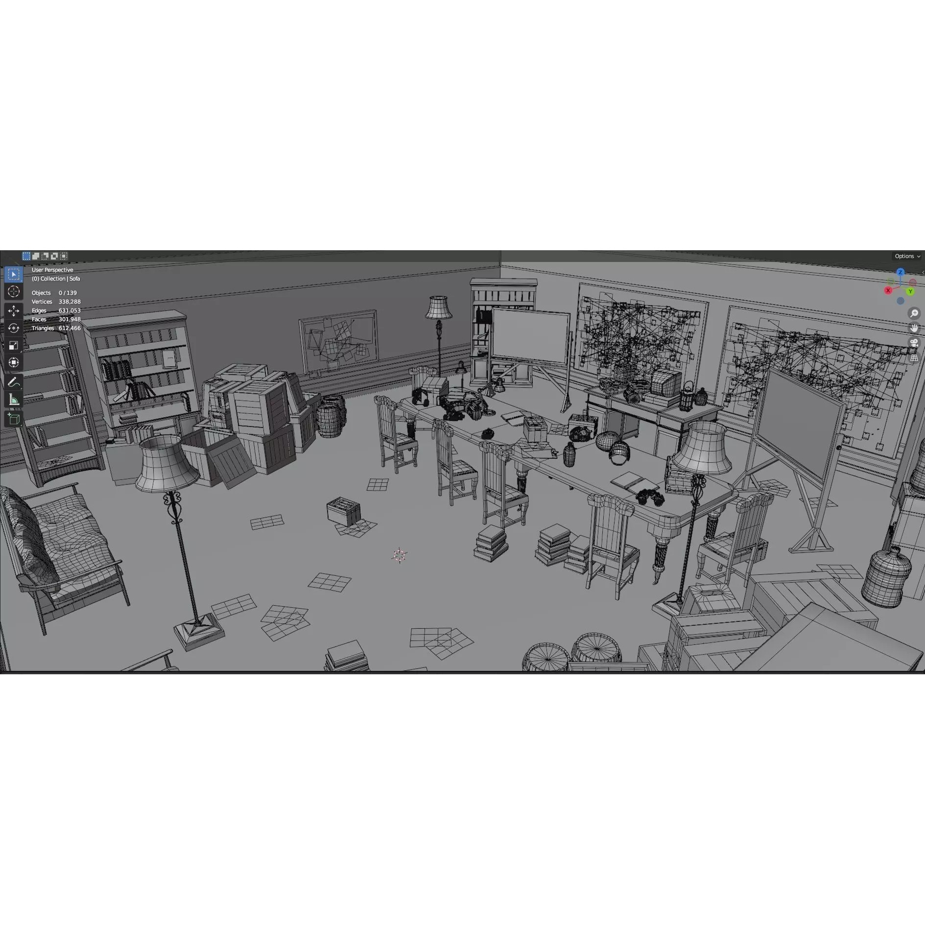 Survival Game Map Room Level 5 - Low-Poly Game-Ready 3D Model - View 20