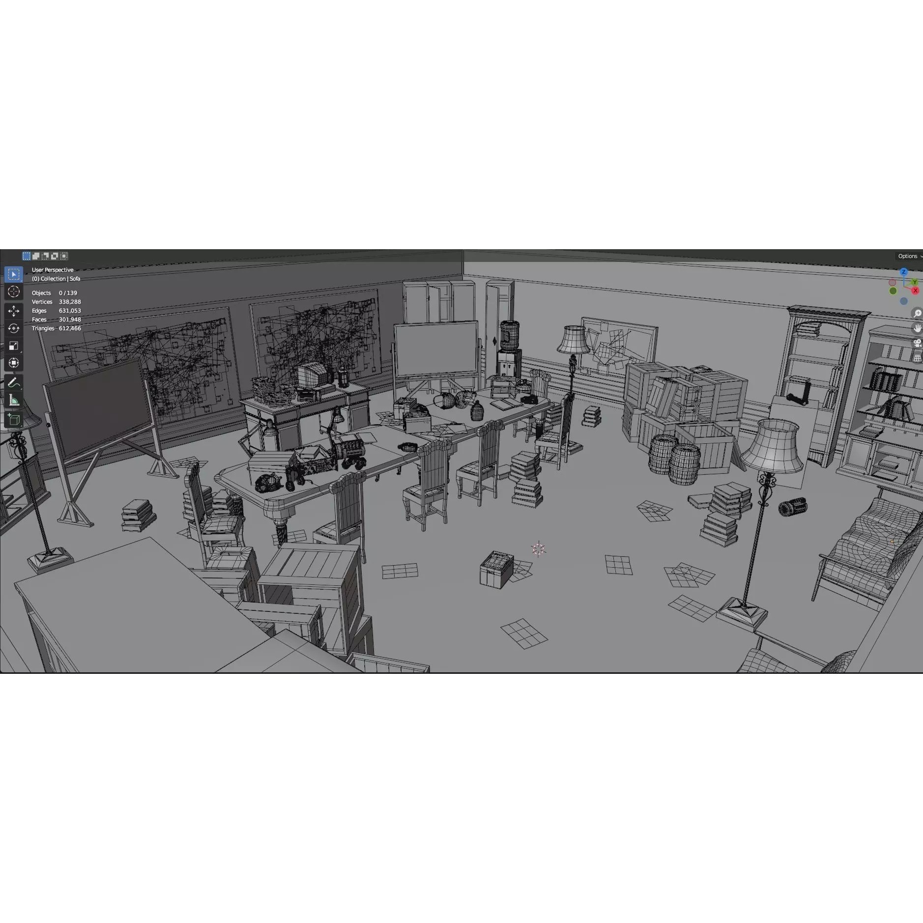 Survival Game Map Room Level 5 - Low-Poly Game-Ready 3D Model - View 21