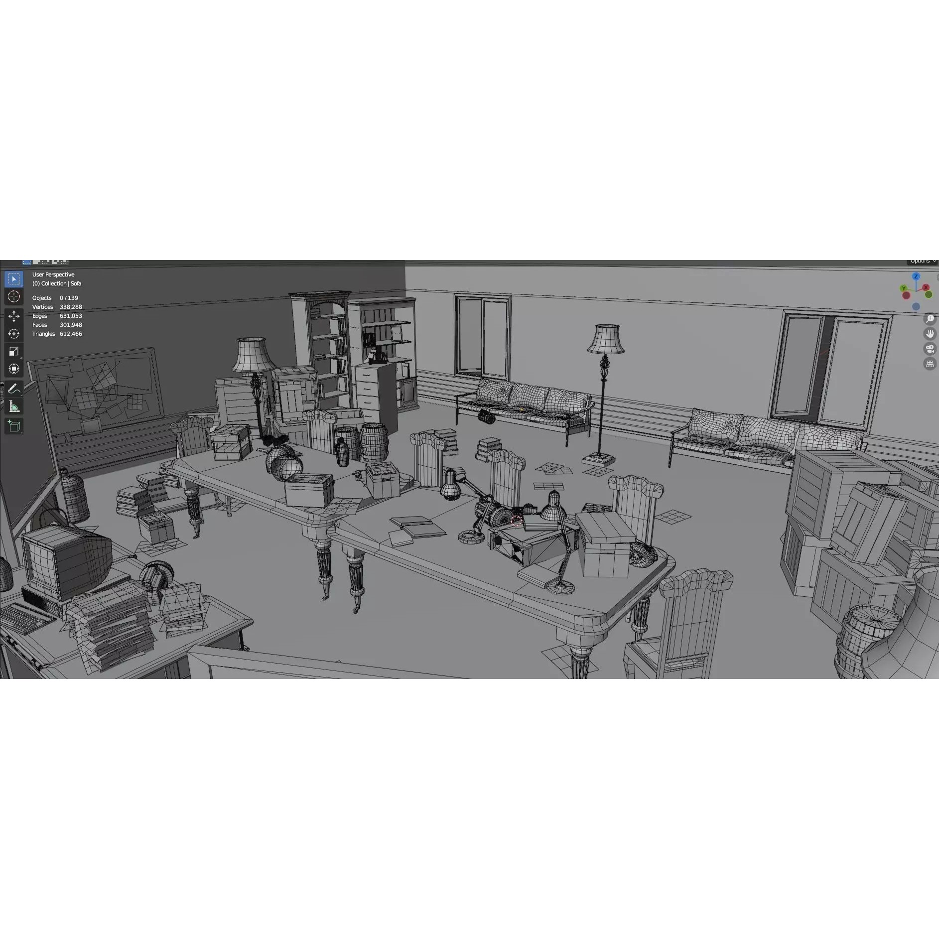 Survival Game Map Room Level 5 - Low-Poly Game-Ready 3D Model - View 22