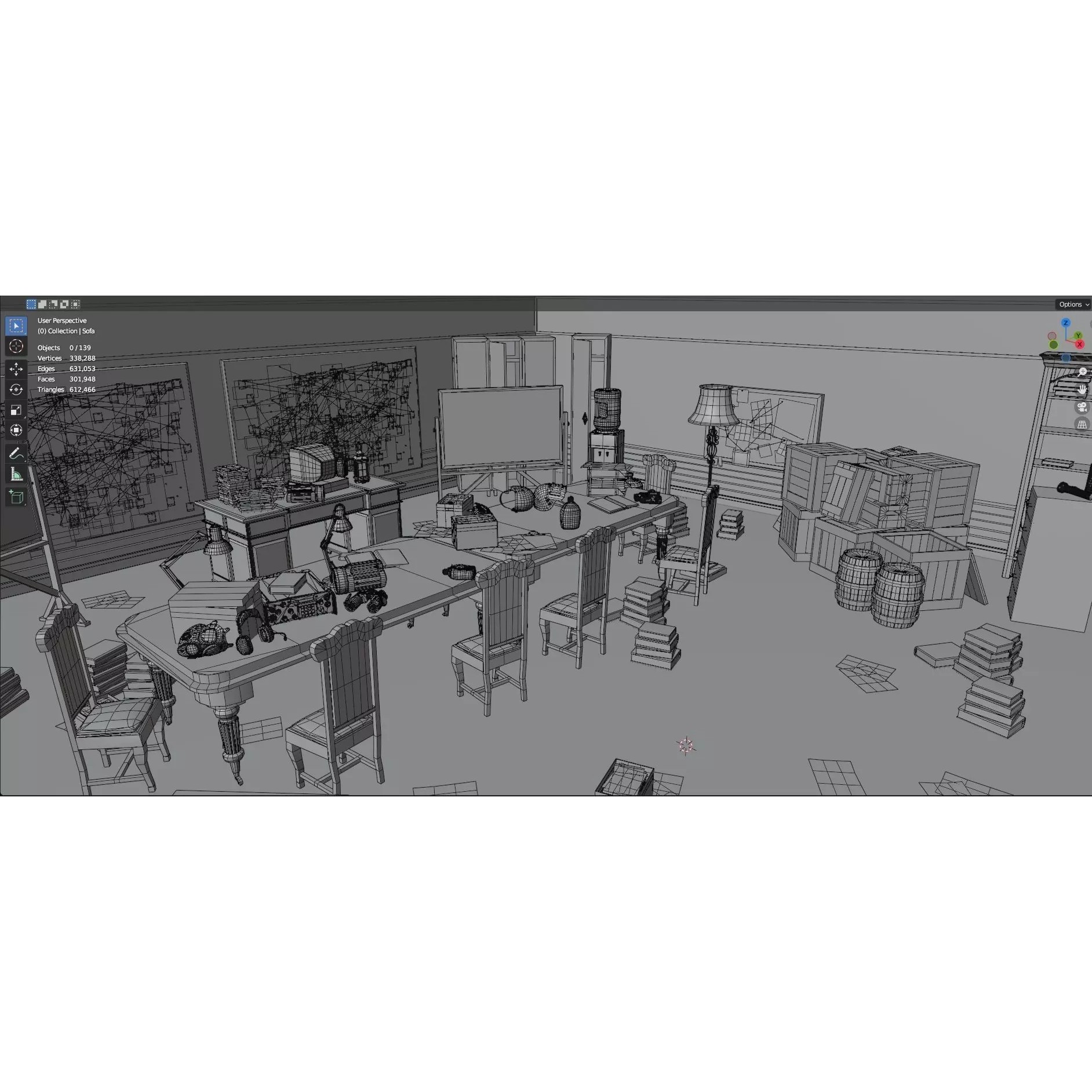 Survival Game Map Room Level 5 - Low-Poly Game-Ready 3D Model - View 23