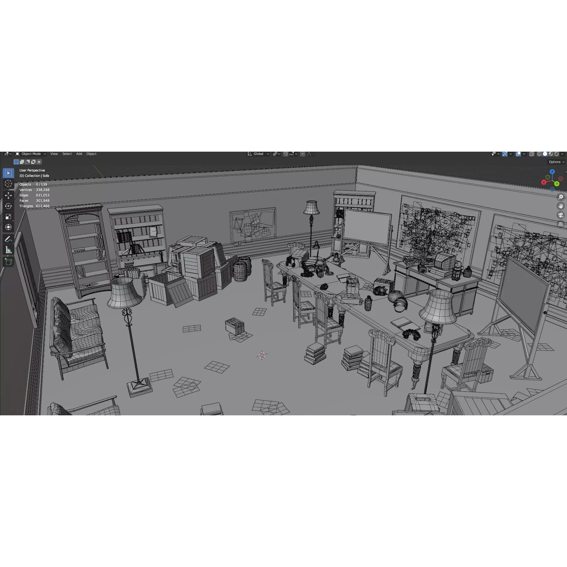Survival Game Map Room Level 5 - Low-Poly Game-Ready 3D Model - View 24