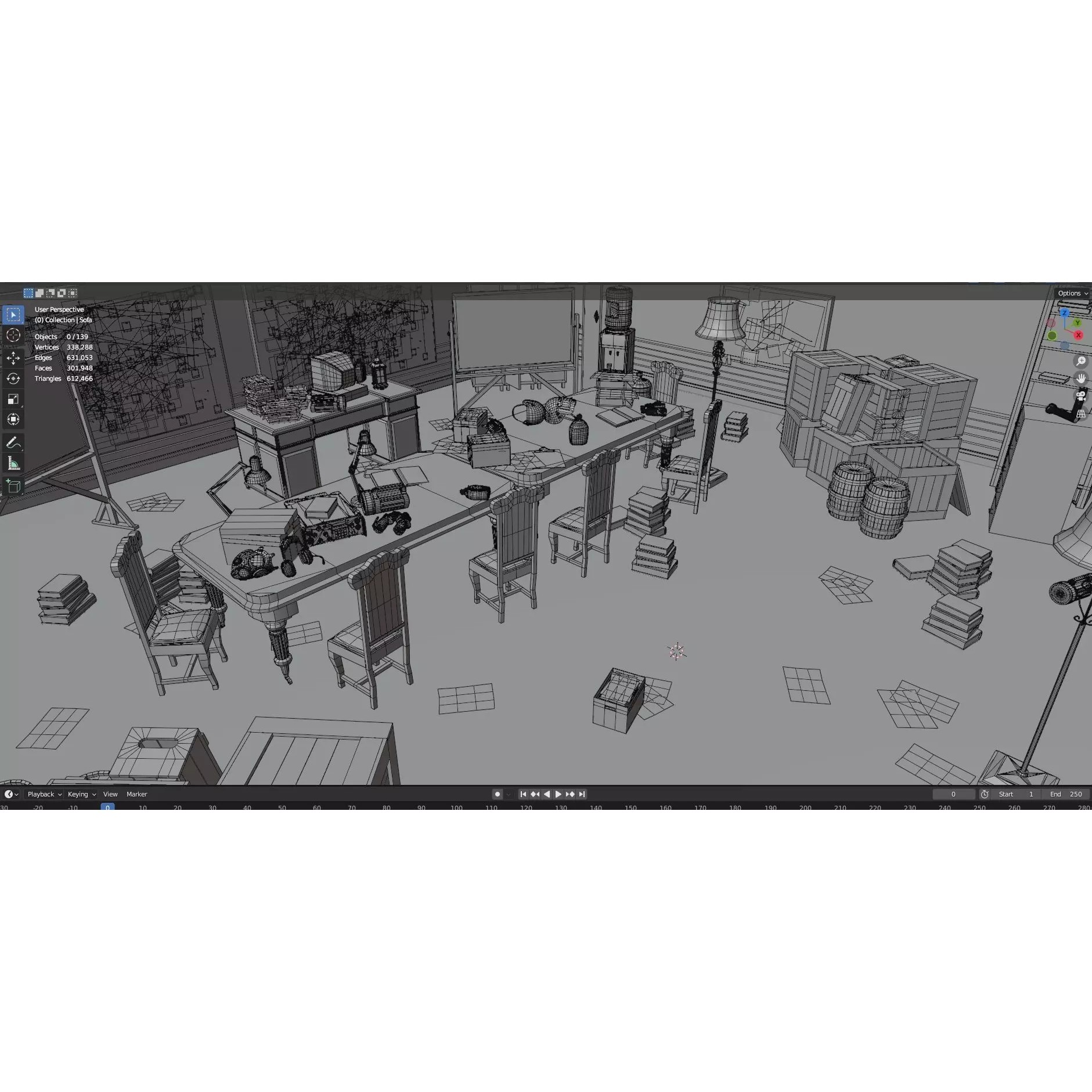 Survival Game Map Room Level 5 - Low-Poly Game-Ready 3D Model - View 27