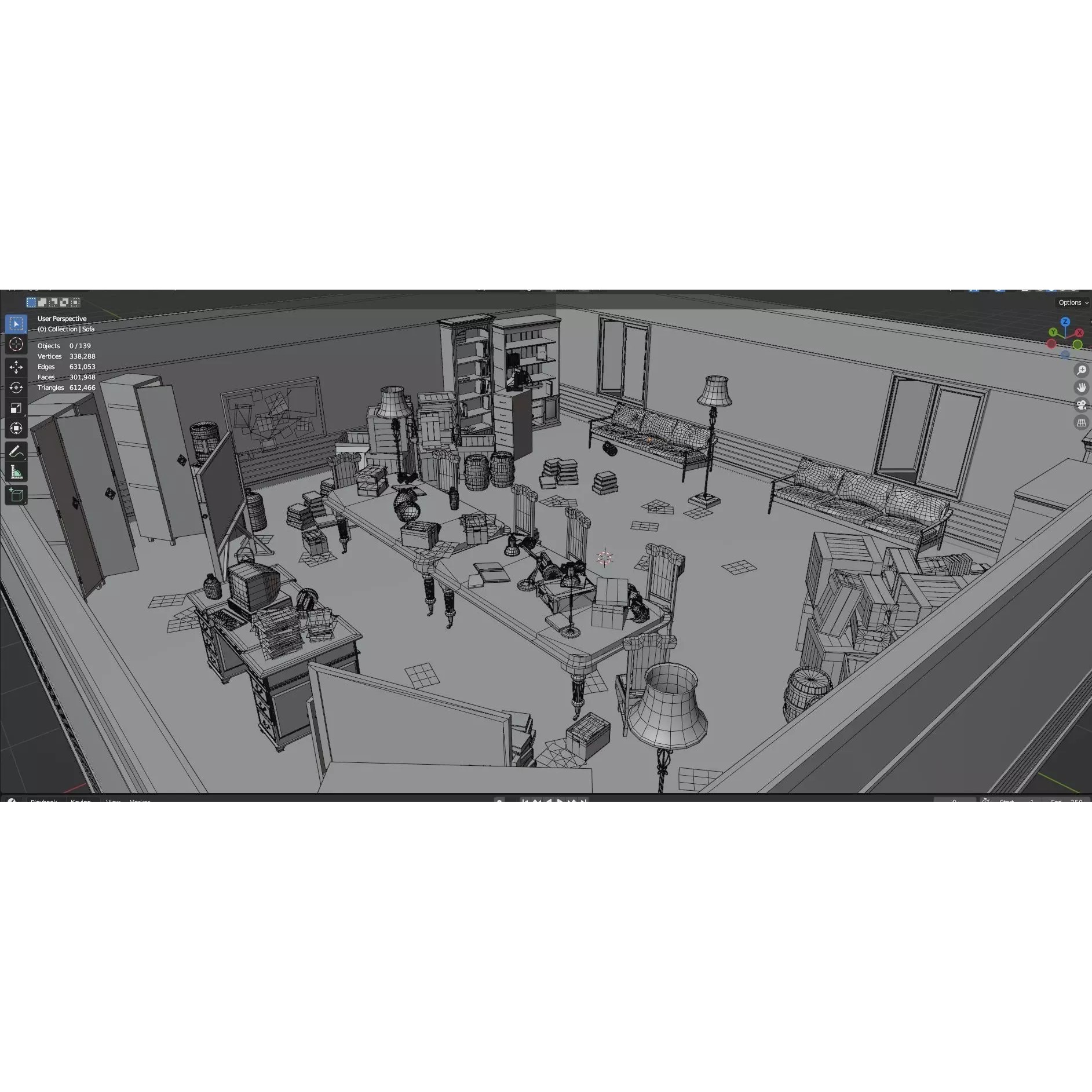 Survival Game Map Room Level 5 - Low-Poly Game-Ready 3D Model - View 28