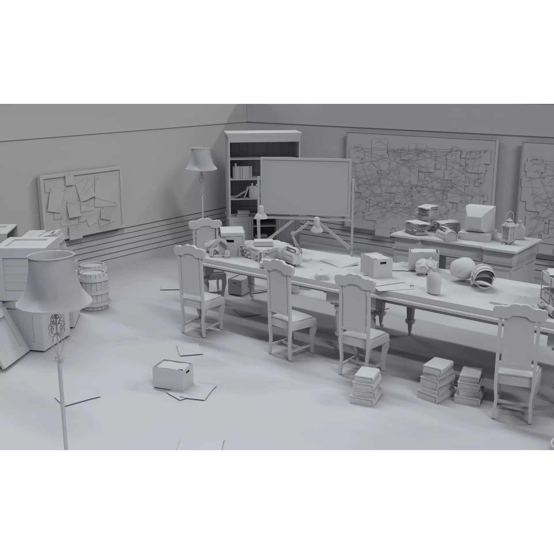 Survival Game Map Room Level 5 - Low-Poly Game-Ready 3D Model - View 3