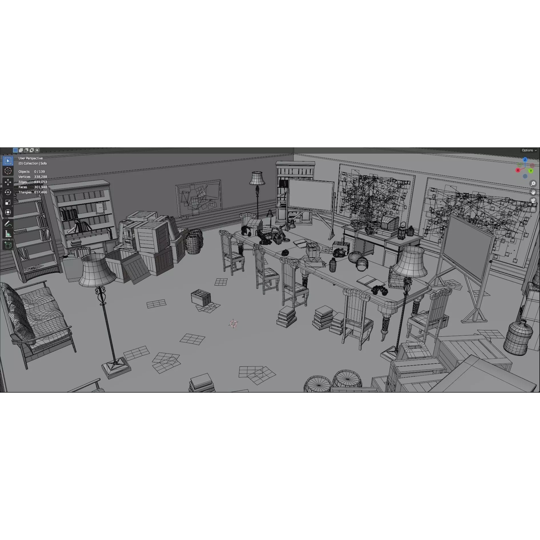 Survival Game Map Room Level 5 - Low-Poly Game-Ready 3D Model - View 30