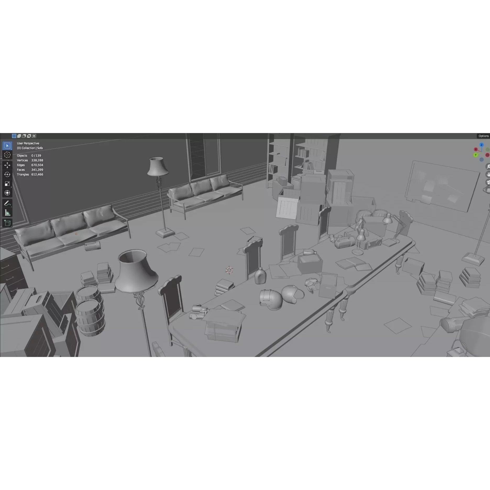 Survival Game Map Room Level 5 - Low-Poly Game-Ready 3D Model - View 34