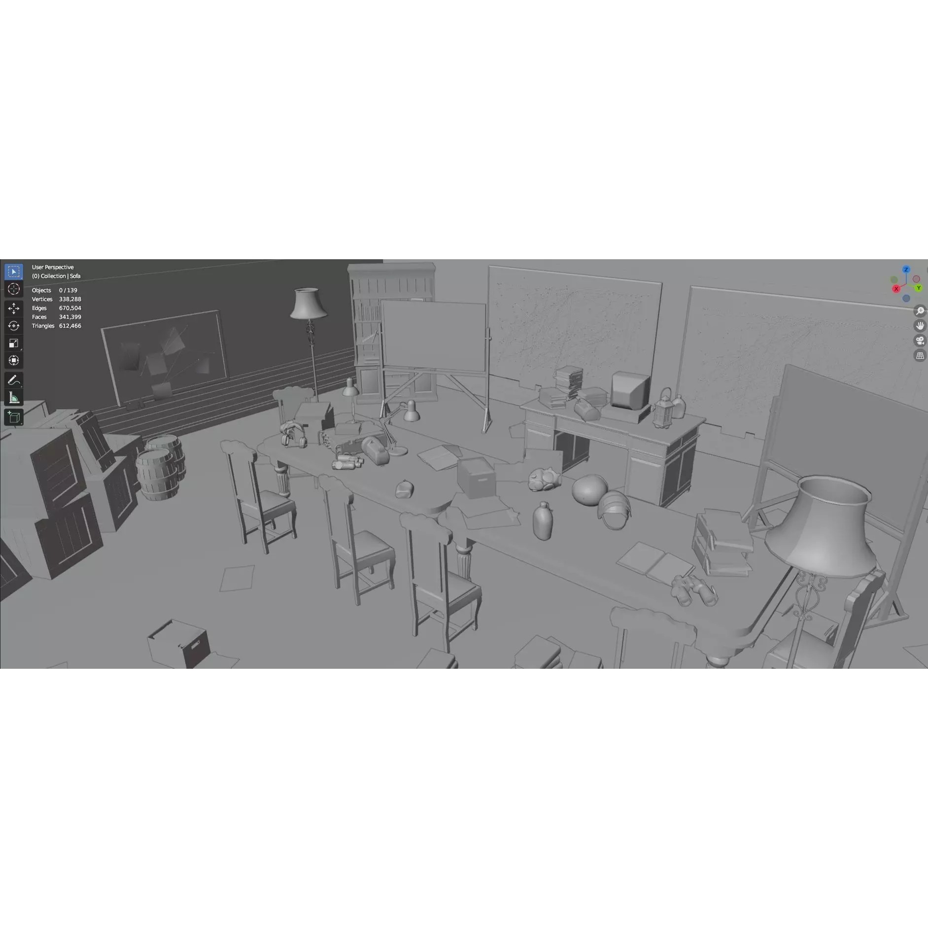 Survival Game Map Room Level 5 - Low-Poly Game-Ready 3D Model - View 35