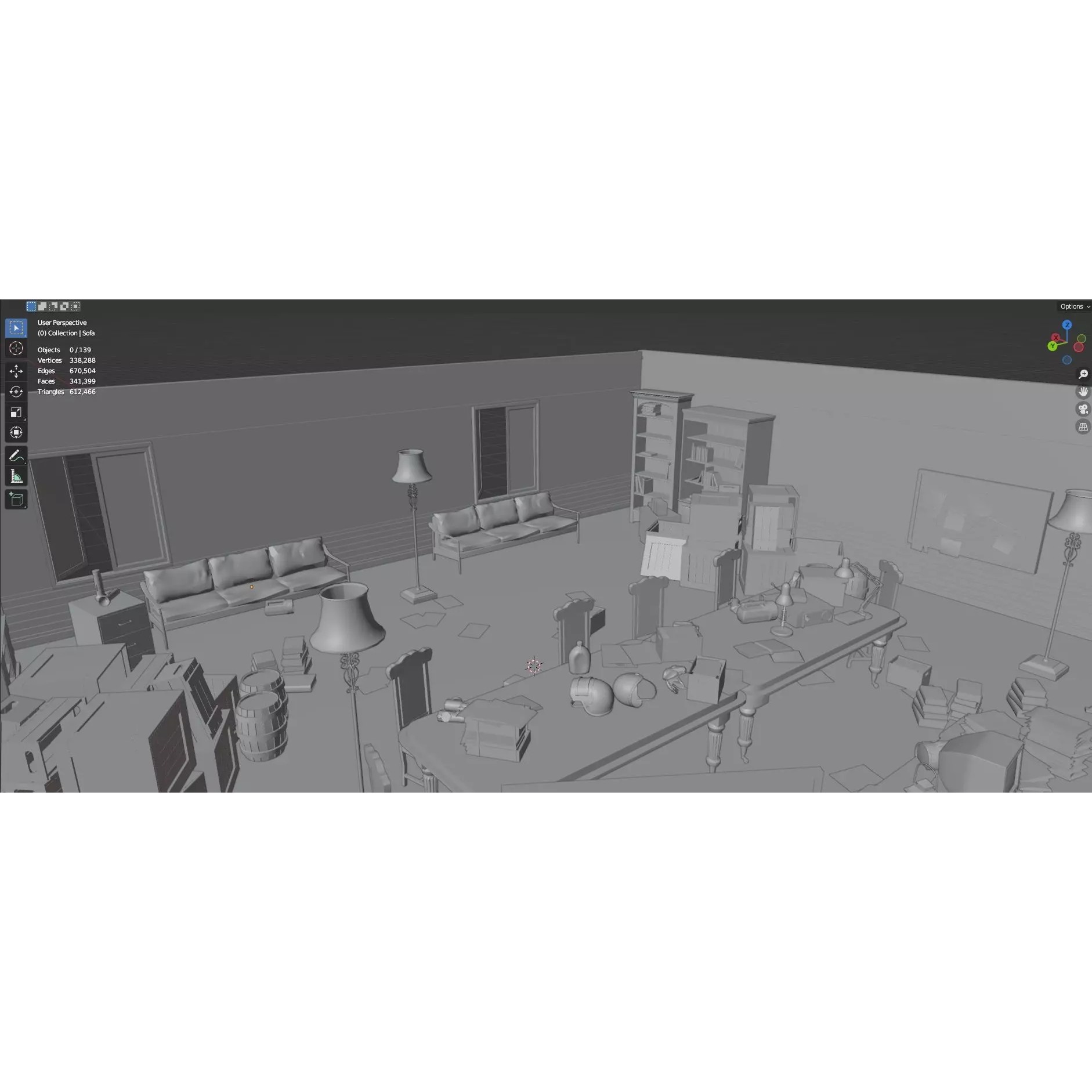 Survival Game Map Room Level 5 - Low-Poly Game-Ready 3D Model - View 36