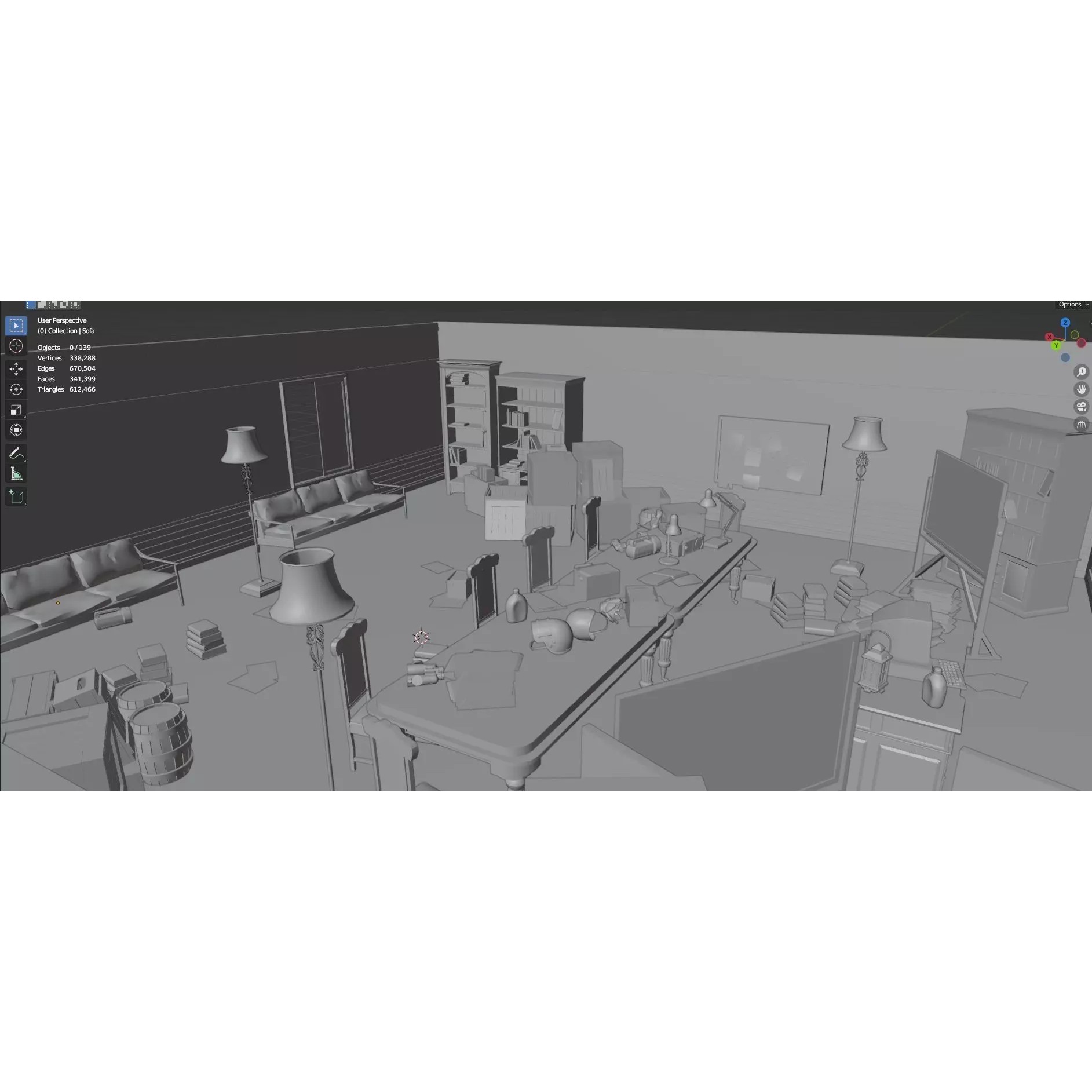 Survival Game Map Room Level 5 - Low-Poly Game-Ready 3D Model - View 39