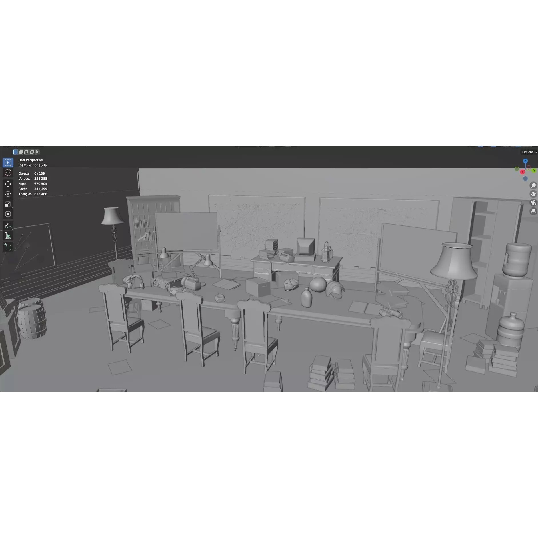 Survival Game Map Room Level 5 - Low-Poly Game-Ready 3D Model - View 40