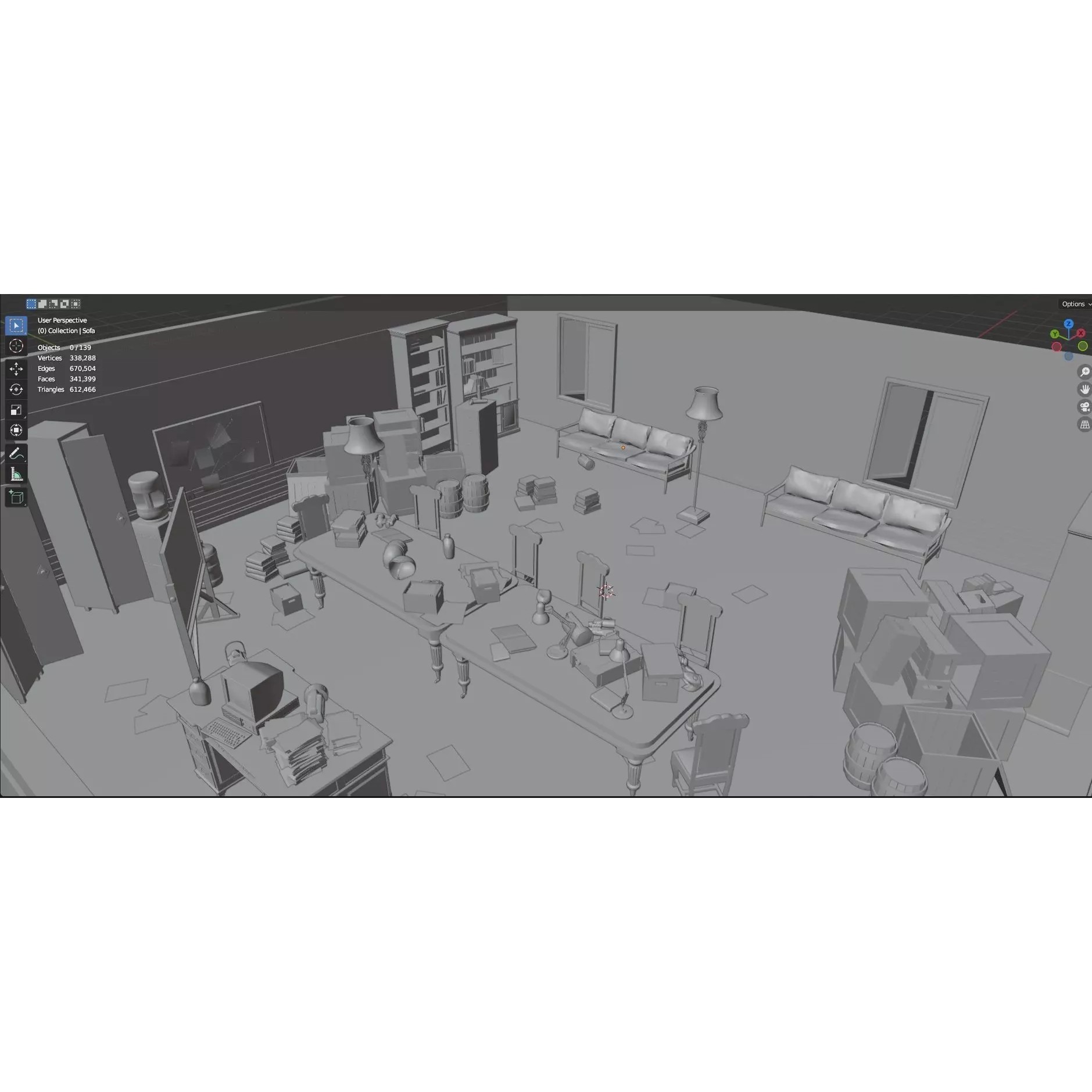 Survival Game Map Room Level 5 - Low-Poly Game-Ready 3D Model - View 44