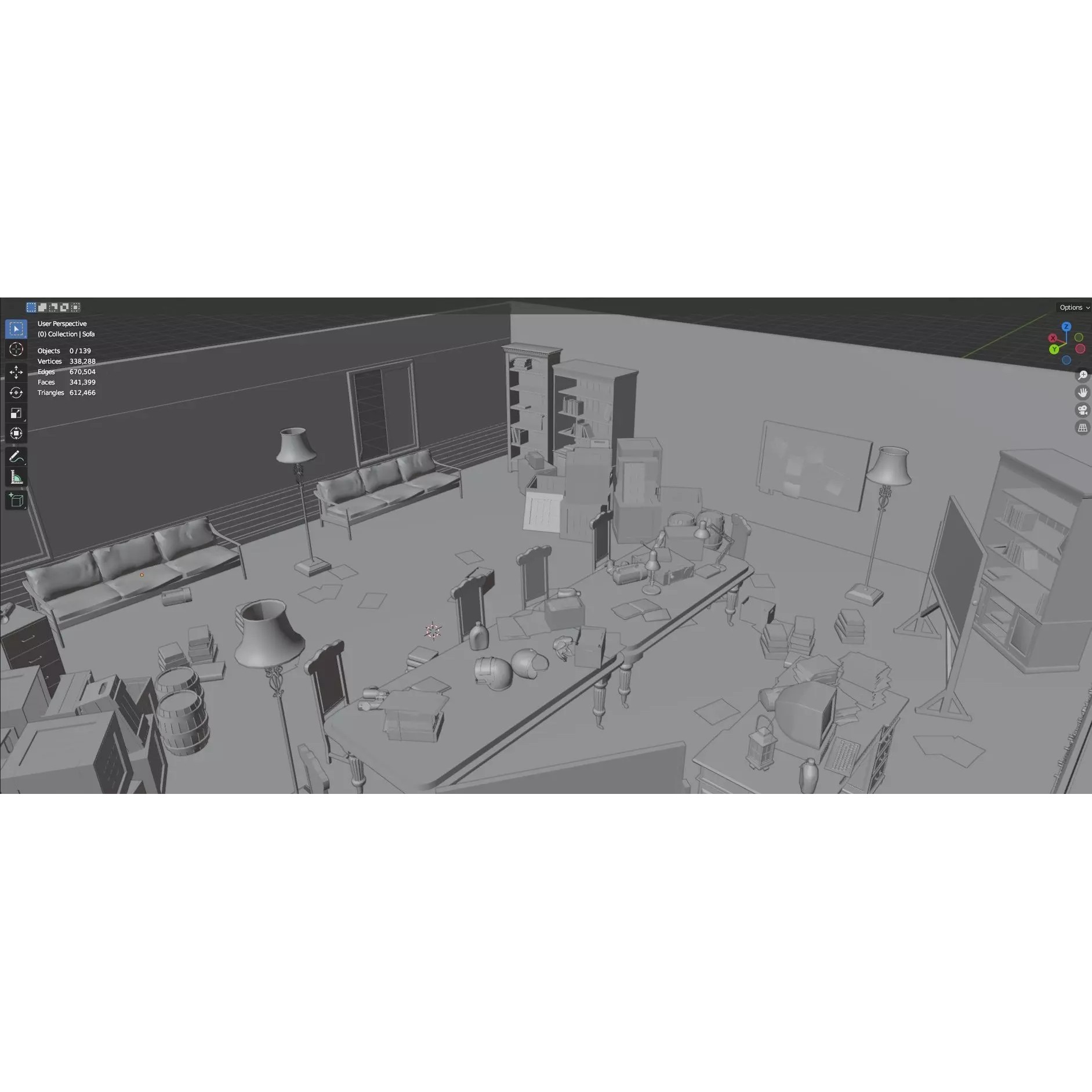 Survival Game Map Room Level 5 - Low-Poly Game-Ready 3D Model - View 45