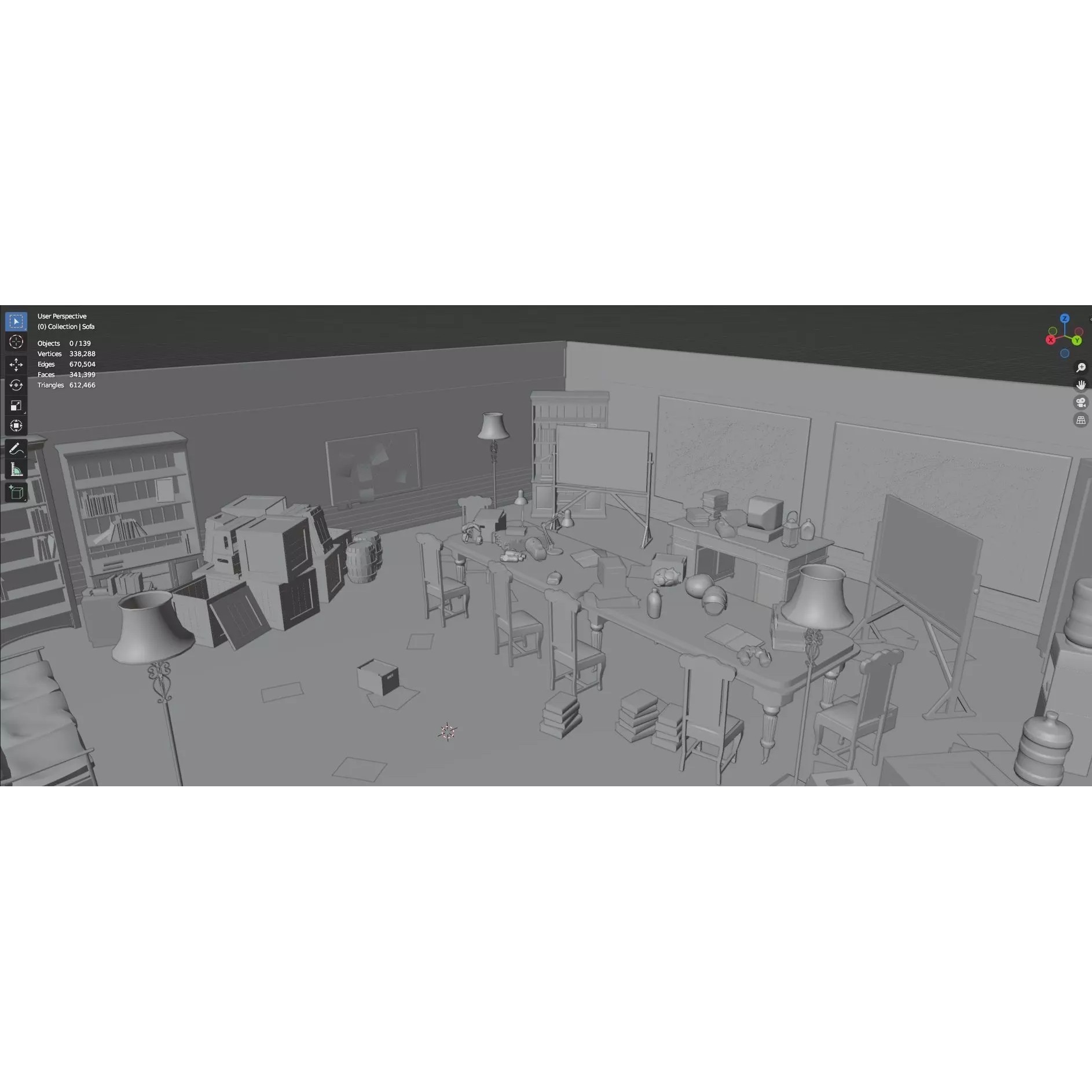 Survival Game Map Room Level 5 - Low-Poly Game-Ready 3D Model - View 46