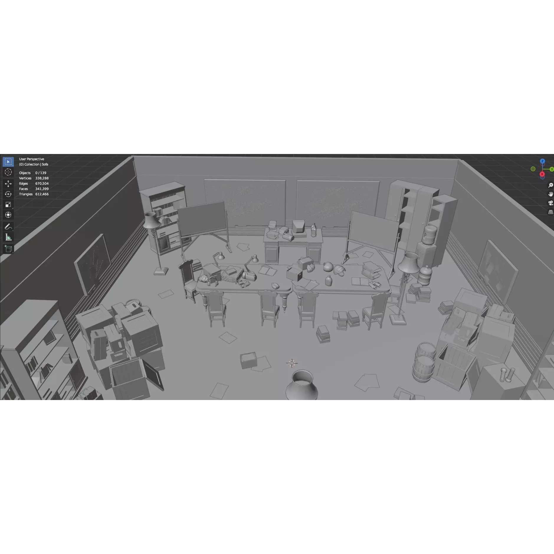 Survival Game Map Room Level 5 - Low-Poly Game-Ready 3D Model - View 47