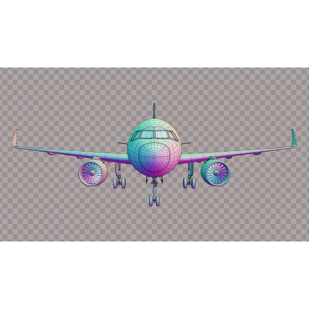 Airbus A320 Neo 3D Model – Low Poly Airliner with Rigged Liveries, FBX - View 15