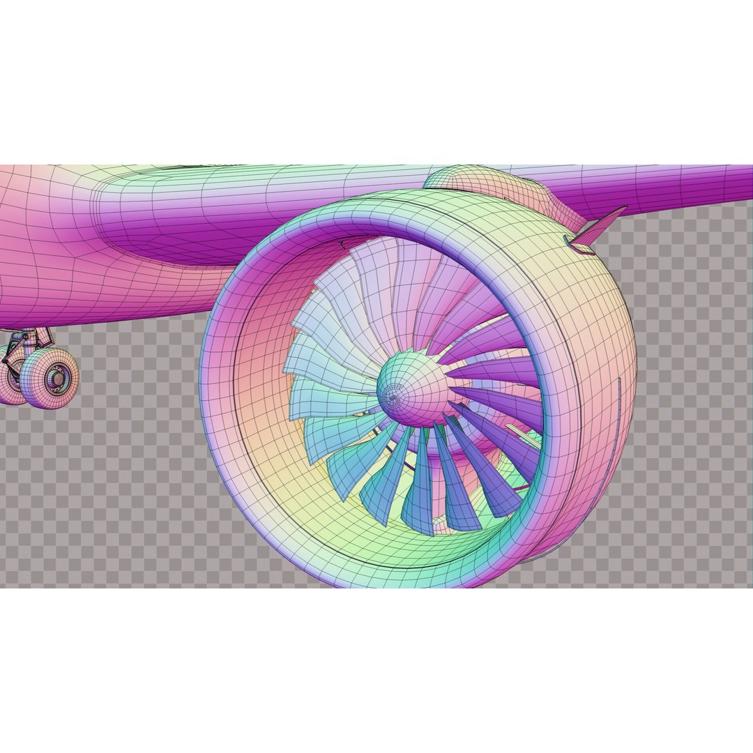 Airbus A320 Neo 3D Model – Low Poly Airliner with Rigged Liveries, FBX - View 19
