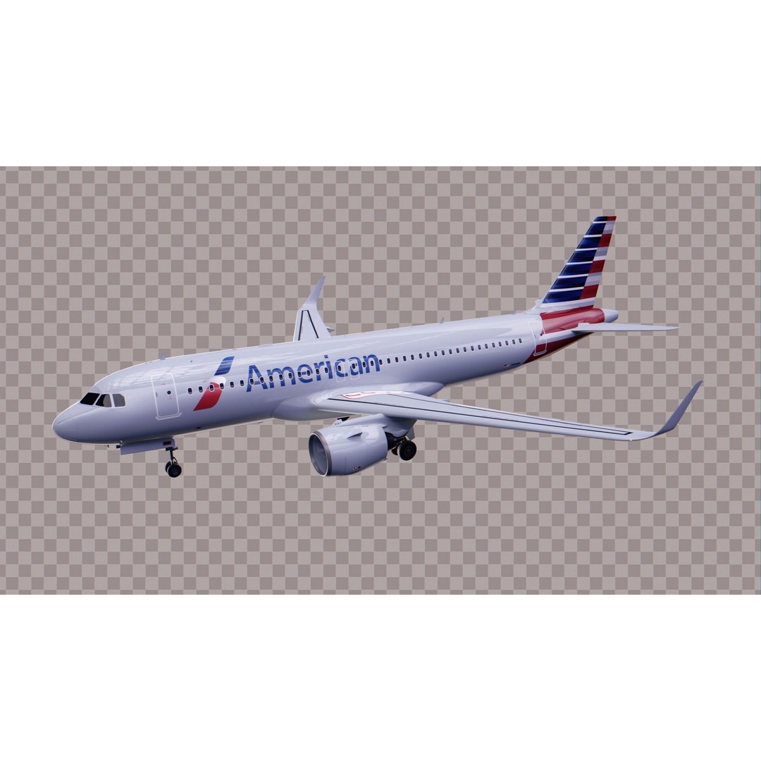 Airbus A320 Neo 3D Model – Low Poly Airliner with Rigged Liveries, FBX - View 3
