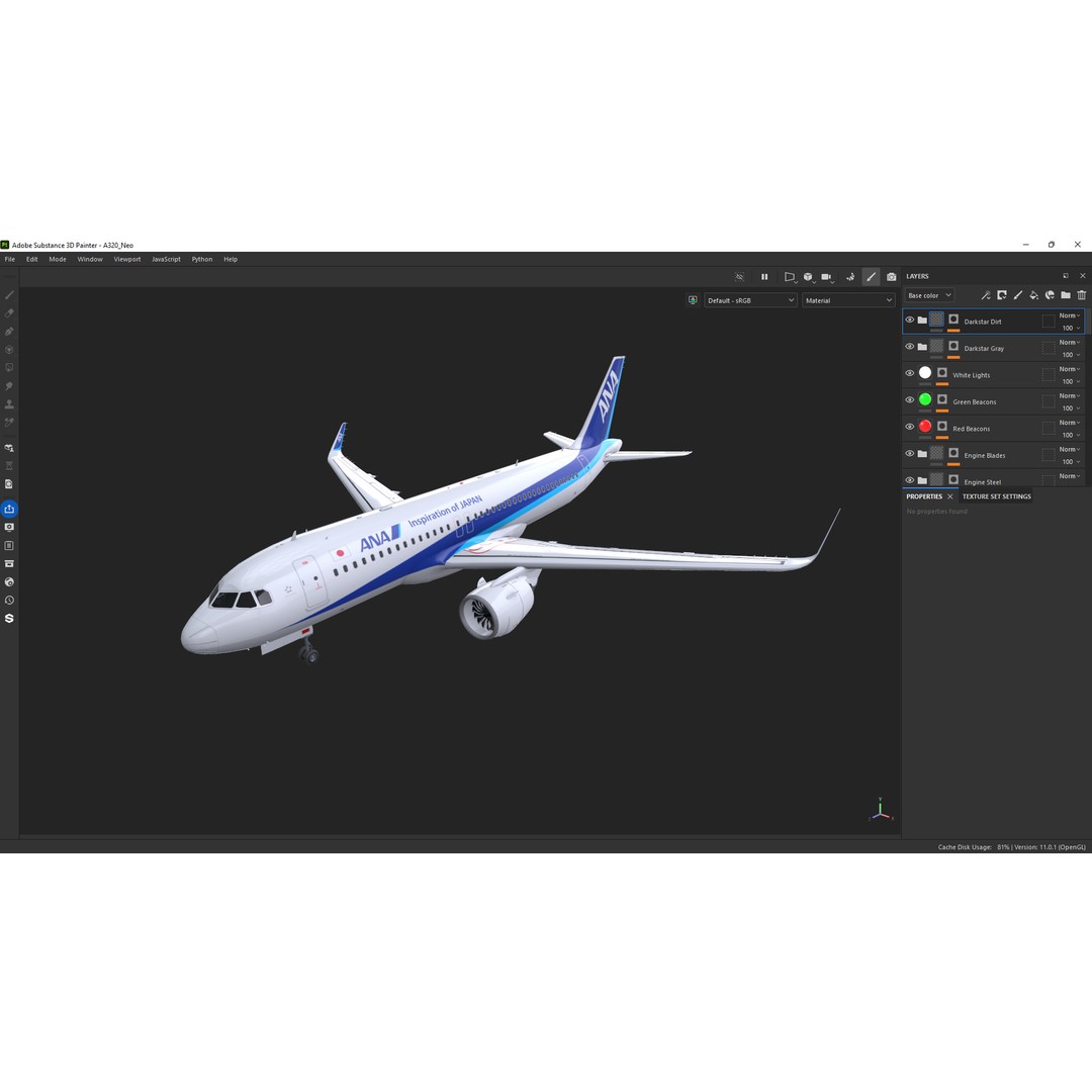 Airbus A320 Neo 3D Model – Low Poly Airliner with Rigged Liveries, FBX - View 30
