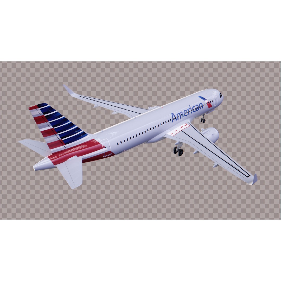 Airbus A320 Neo 3D Model – Low Poly Airliner with Rigged Liveries, FBX - View 6