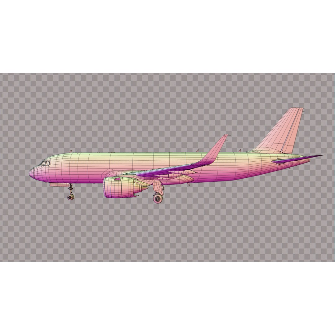 Airbus A320 Neo 3D Model – Low Poly Airliner with Rigged Liveries, FBX - View 9