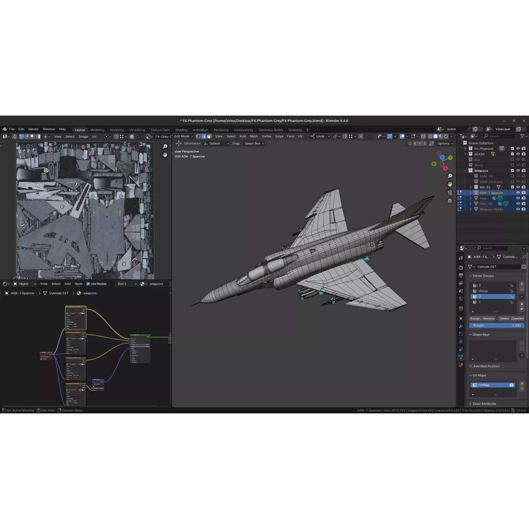 F4 Phantom 2 3D Model – High Resolution Rigged Aircraft, Blender, FBX - View 27