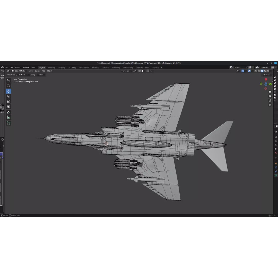 F4 Phantom 2 3D Model – High Resolution Rigged Aircraft, Blender, FBX - View 28