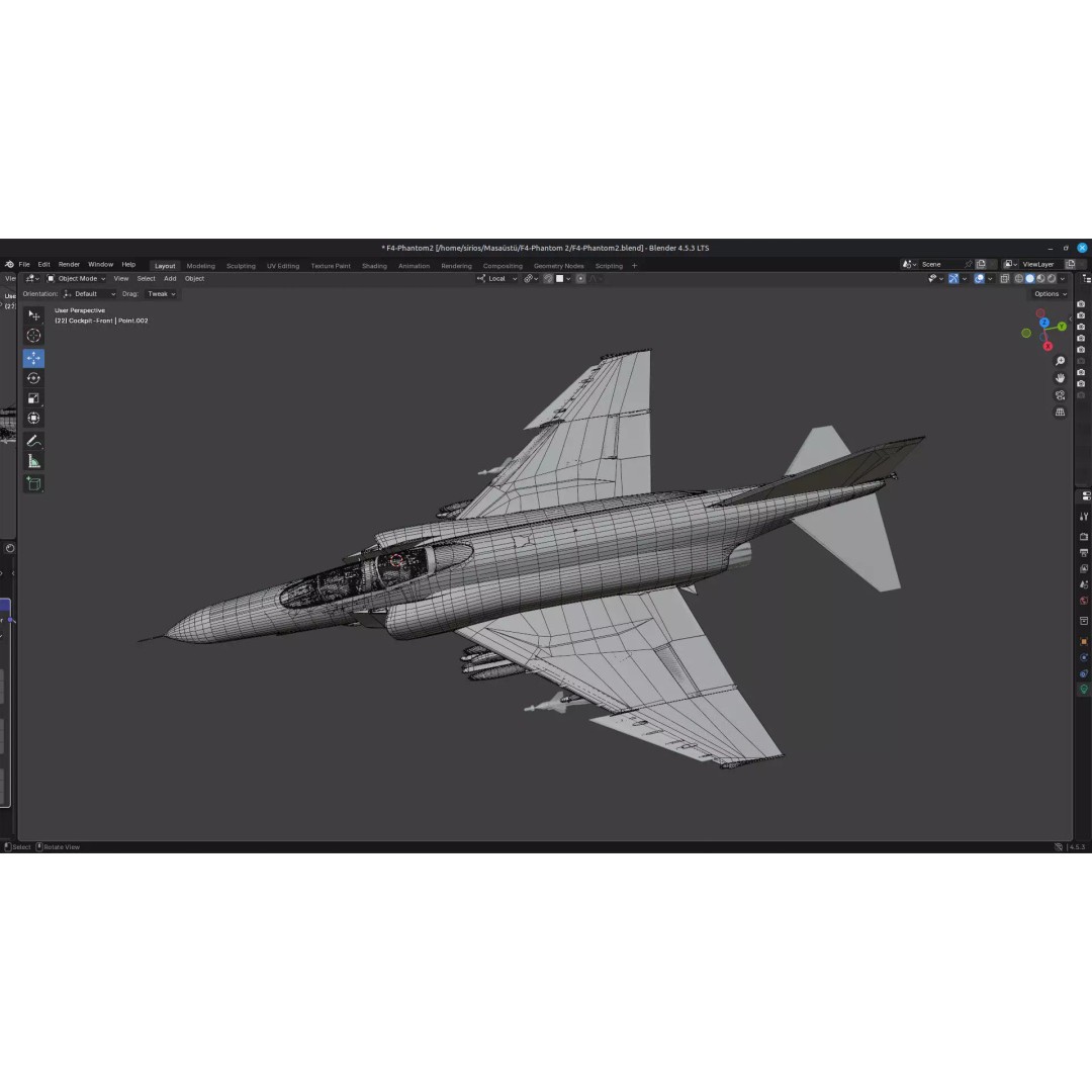 F4 Phantom 2 3D Model – High Resolution Rigged Aircraft, Blender, FBX - View 29