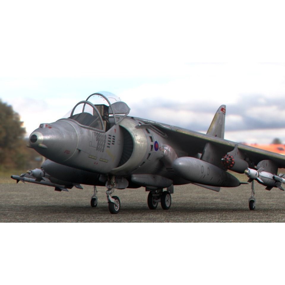 BAe Harrier II GR9 3D Model – Detailed Rigged Aircraft, FBX - View 12