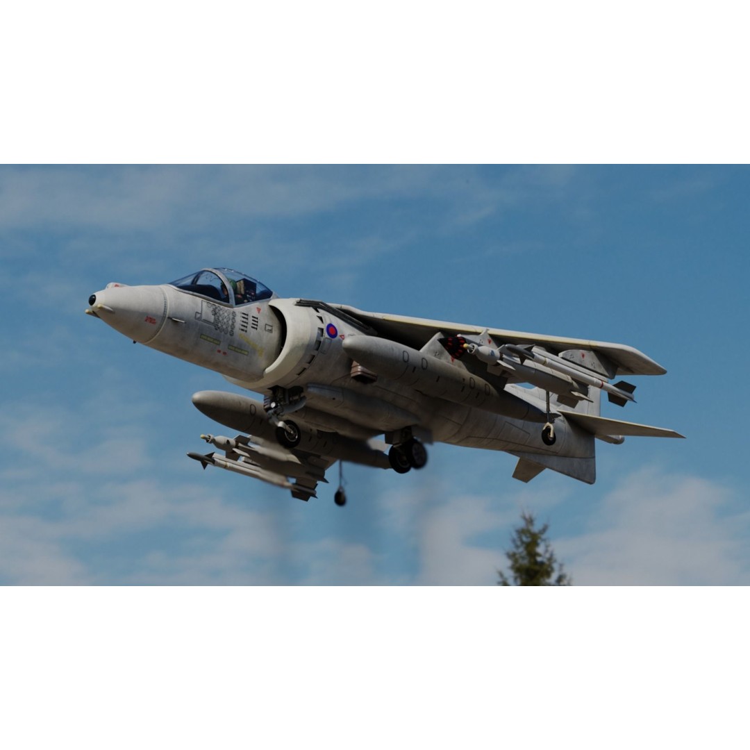 BAe Harrier II GR9 3D Model – Detailed Rigged Aircraft, FBX - View 15