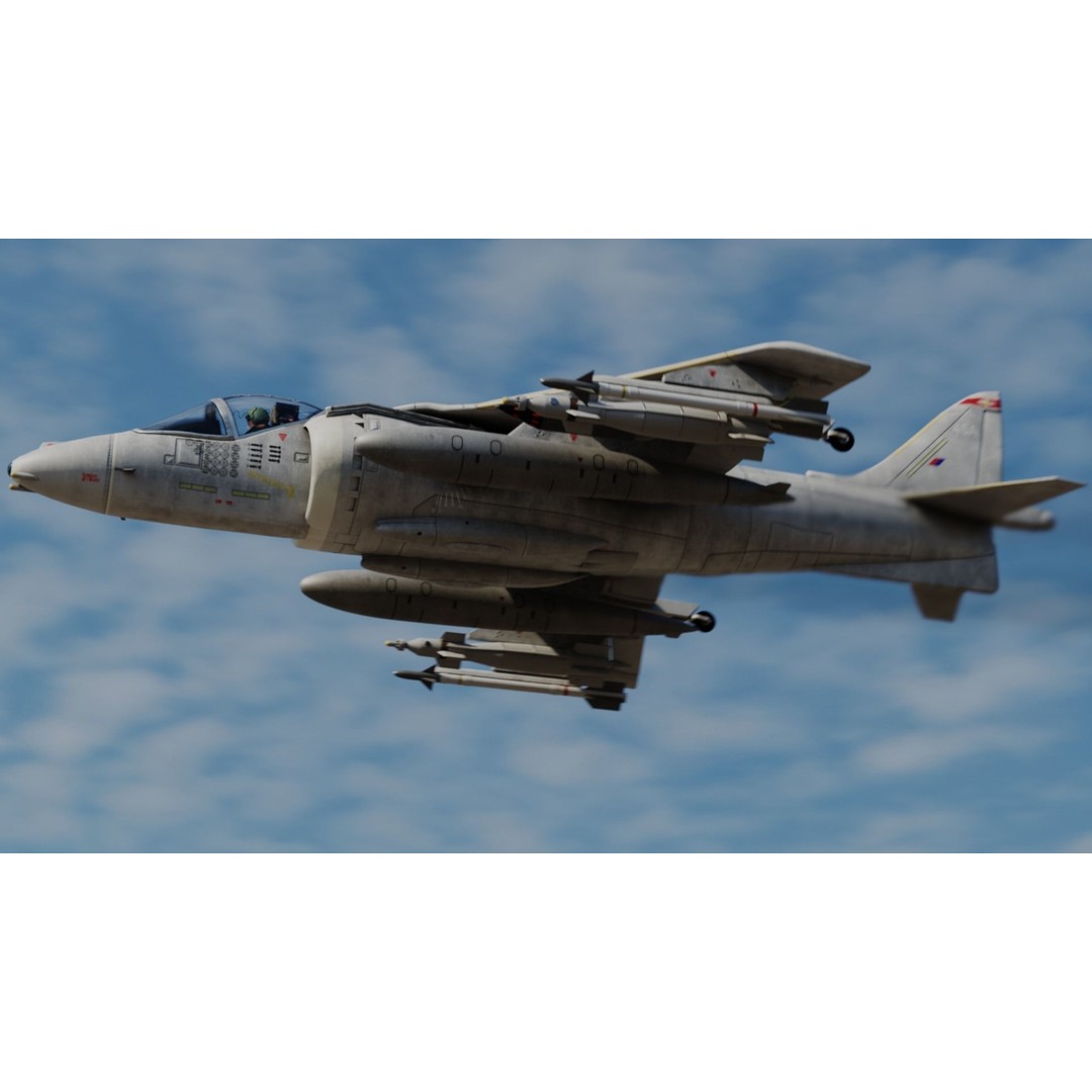 BAe Harrier II GR9 3D Model – Detailed Rigged Aircraft, FBX - View 16