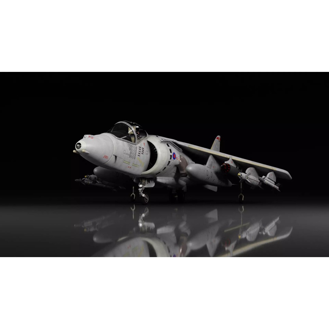 BAe Harrier II GR9 3D Model – Detailed Rigged Aircraft, FBX - View 2