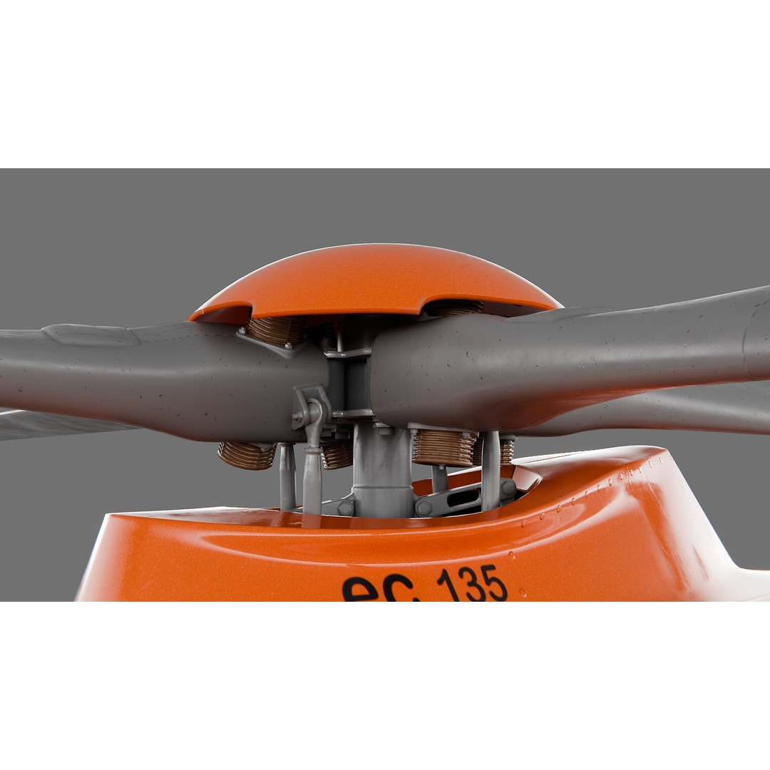 Eurocopter EC135 3D Model – Rescue Helicopter, PBR Textures, FBX - View 10