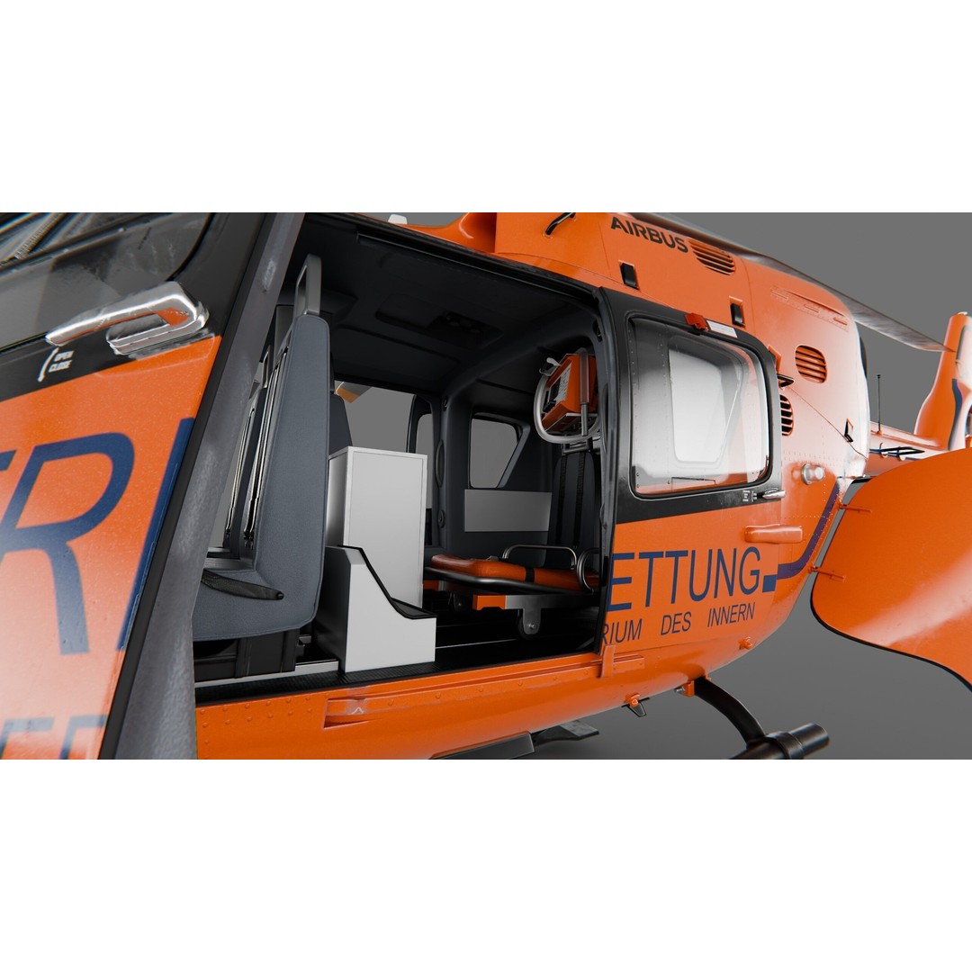 Eurocopter EC135 3D Model – Rescue Helicopter, PBR Textures, FBX - View 12