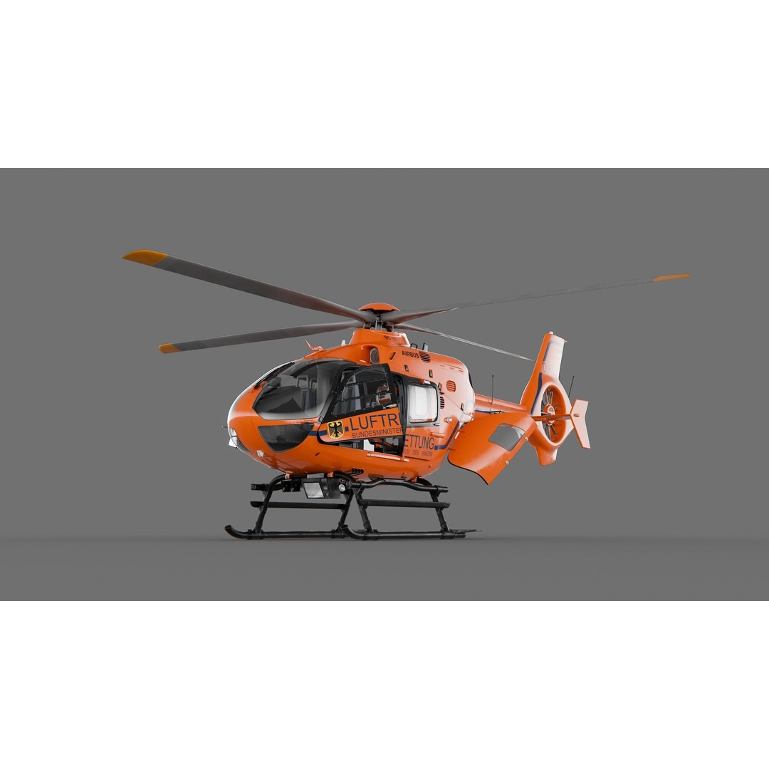 Eurocopter EC135 3D Model – Rescue Helicopter, PBR Textures, FBX - View 14